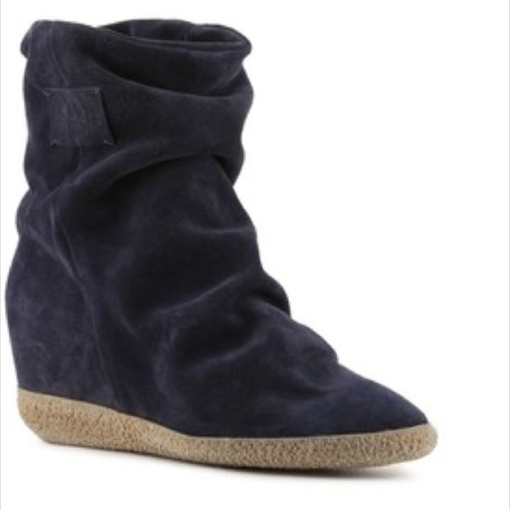 LeMare Slouchy Suede Hidden Wedge Otto Booties